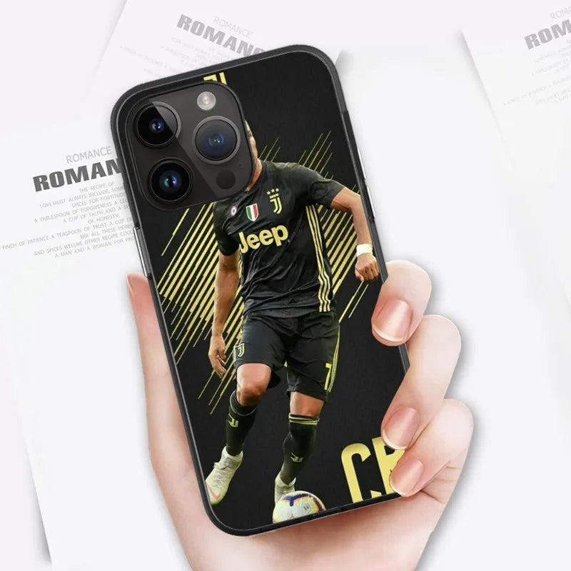 CR7 Cristiano Ronaldo Phone Case For iPhone 15 14 13 12 11 X XR XS XSMAX 8 7 Plus Mini Pro Max Soft Black Phone Cover