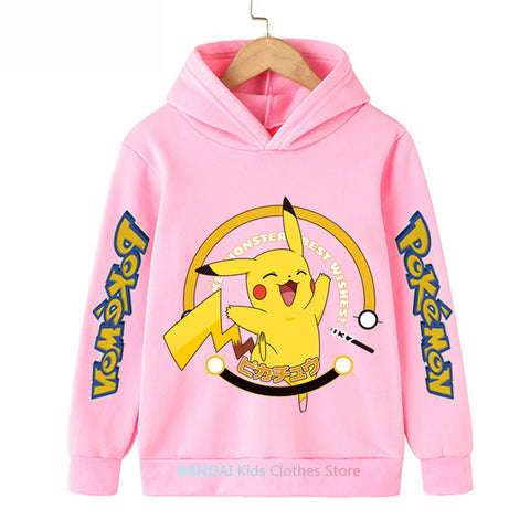 Pokemon Clothes Pikachu Children Autumn Hooded Sweater