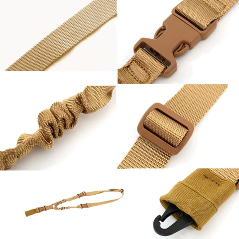 Gun Sling Strap Hunting Rifle Strap Adjustable Tactical Gun Sling Single 1 Point Airsoft Rifle Sling Military Nylon Bungee Belts