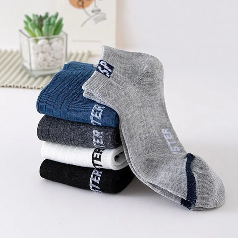 5 Pairs Mens Letters SP Short Socks Spring And Summer
