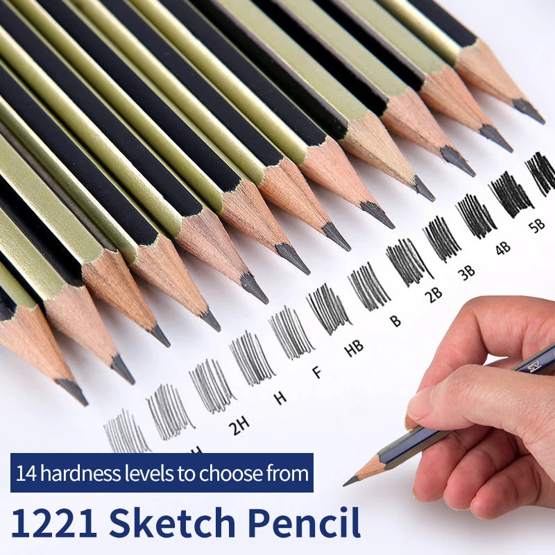 Faber Castell 1221 10Pcs Wooden Sketch Pencil Set Professional Drawing Writing Sketch Pencils Art Painting Stationery