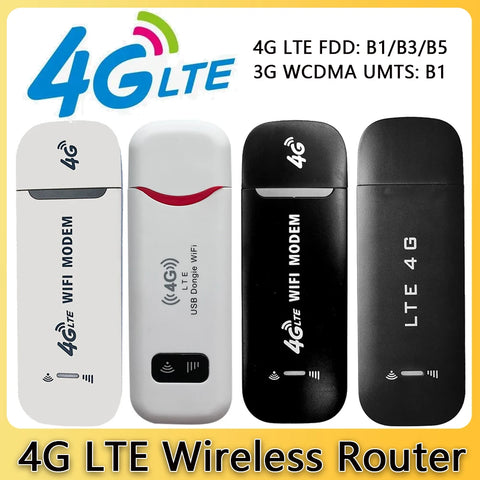 4G LTE Wireless Router 150Mbps USB Dongle Modem Stick Mobile Broadband Sim Card Wireless WiFi Adapter 3G/4G Card Wi-Fi Router