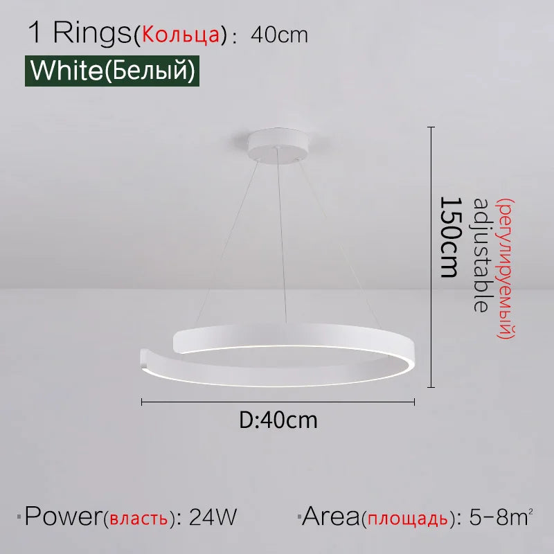 Ceiling chandelier Pendant lights Chandeliers for dining room LED Bedroom living room nordic home decor Modern Round ring lamps