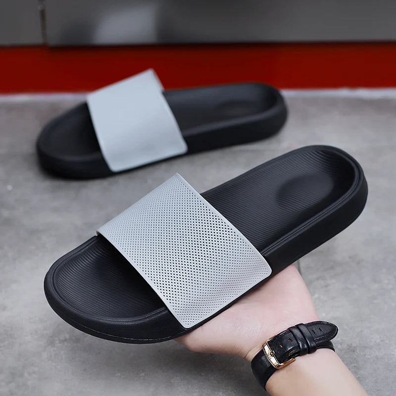 white sandals non-slip men's slippers