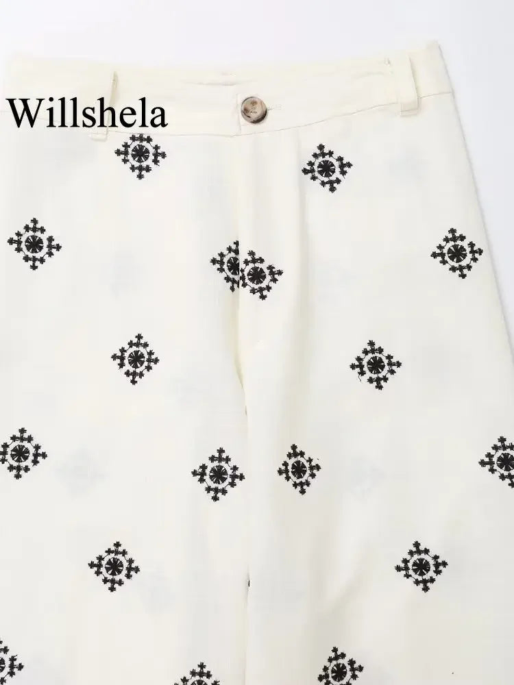 Vintage High Waist Full Length Female Chic Lady pant