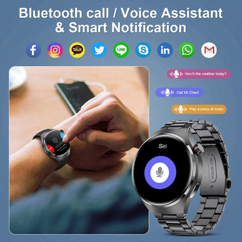 Bluetooth Call NFC IP68Waterproof Blood Sugar Smartwatch