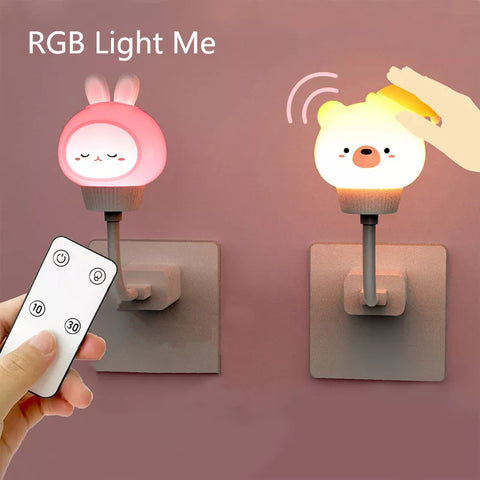 USB Cartoon Cute Night Light With Remote Control Babies Bedroom