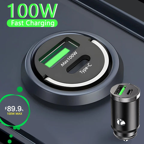 Fast Charging Dual Ports Phone Charger Type C QC3.0 PD Car Chargers for IPhone