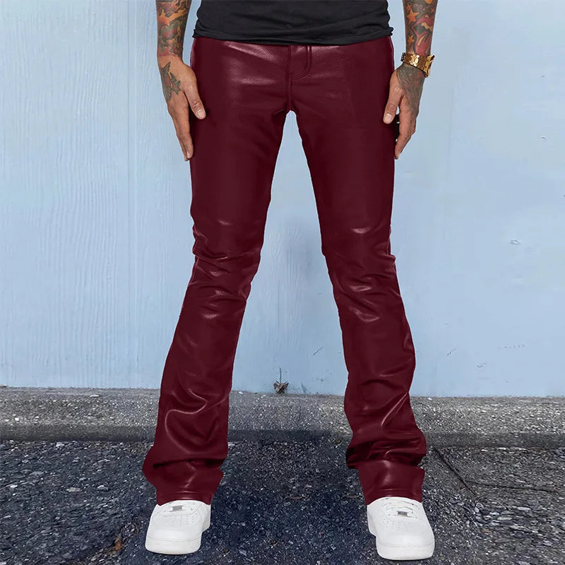 Mens Leather Pants Autumn New Casual Street Fashion