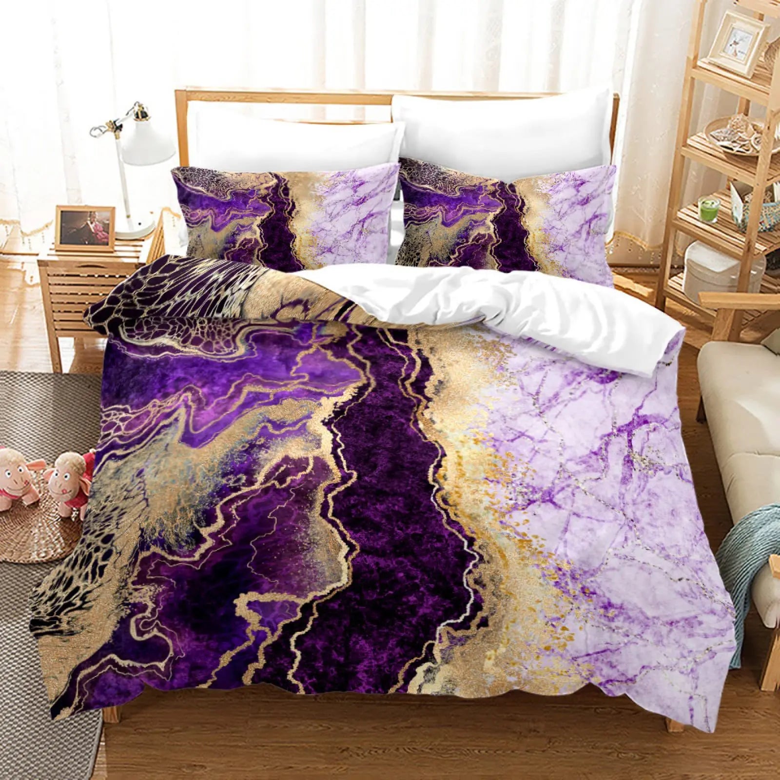 Marble Patterns Printed Bedding Set