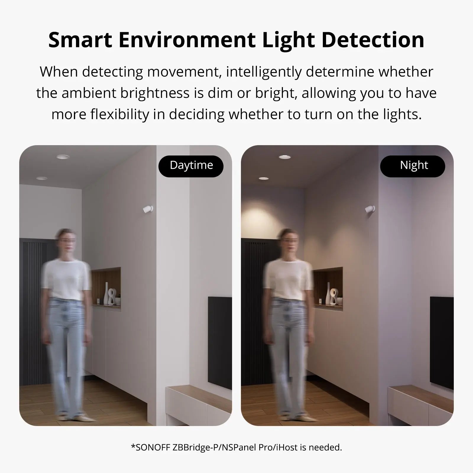 SONOFF SNZB-03P Zigbee Motion Sensor Smart Movement Detector 5-Sec Faster Detection Environment Light Detection Smart Scene