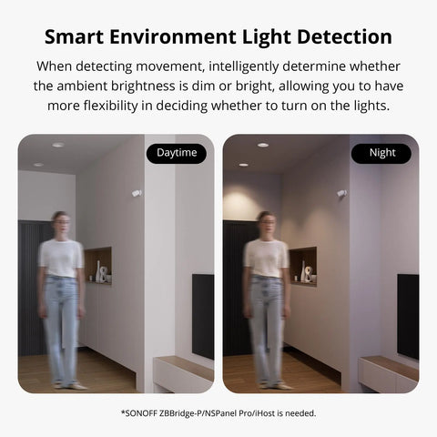 SONOFF SNZB-03P Zigbee Motion Sensor Smart Movement Detector 5-Sec Faster Detection Environment Light Detection Smart Scene