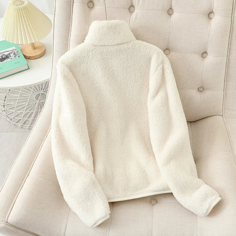 Women's Fleece Coat Winter Warm Thicken Jacket Two-Sided