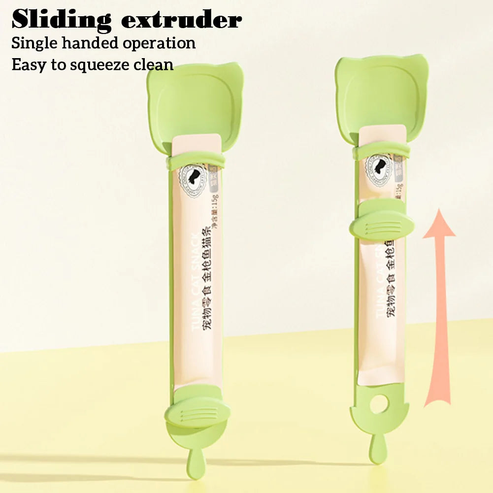 Cat Food Strip Squeezer Spoon Long Handle Cat Strip Feeder