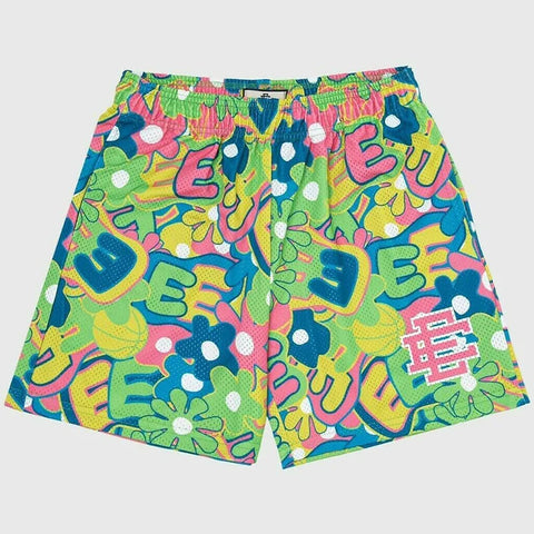 New Summer Eric Emanuel EE Basic Mesh Short Classic Floral Printed Gym Shorts Men's Gym Basketball Sports Beach Shorts