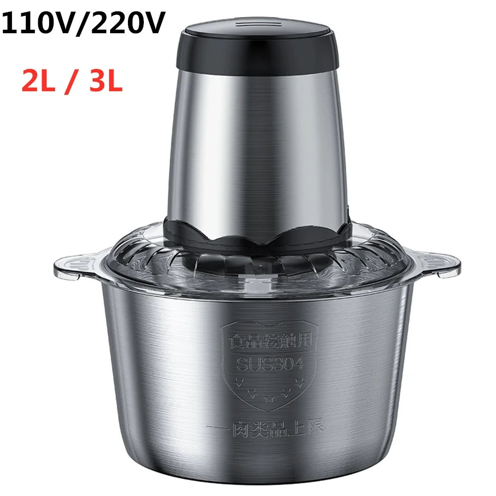 2L 3L Electric Meat Grinder 220V 110V Stainless Steel Meat Mincer Kitchen Mixer Blender Machine Chopper Food Processors EU plug