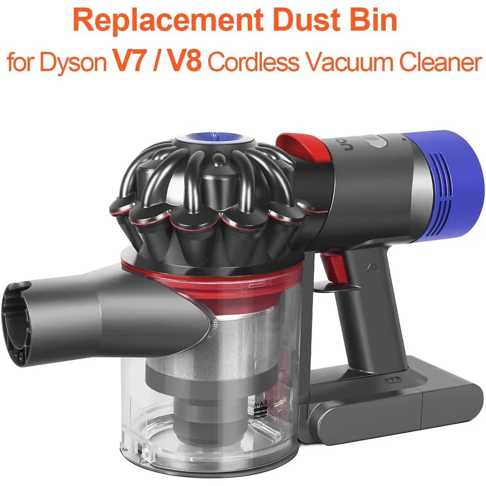 Dust Bin And Dust Bin Lid for Dyson V7 V8 SV10 SV11 Vacuum Cleaner Replacement Parts,Not Fit For V11 V10