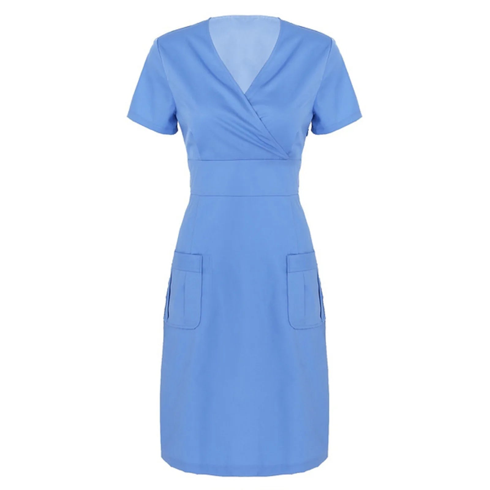 Nurse Uniform Dress Womens Short Sleeve Pharmacy Working Uniform Dress Medical Care Women Casual Nursing Scrubs Spa Dresses