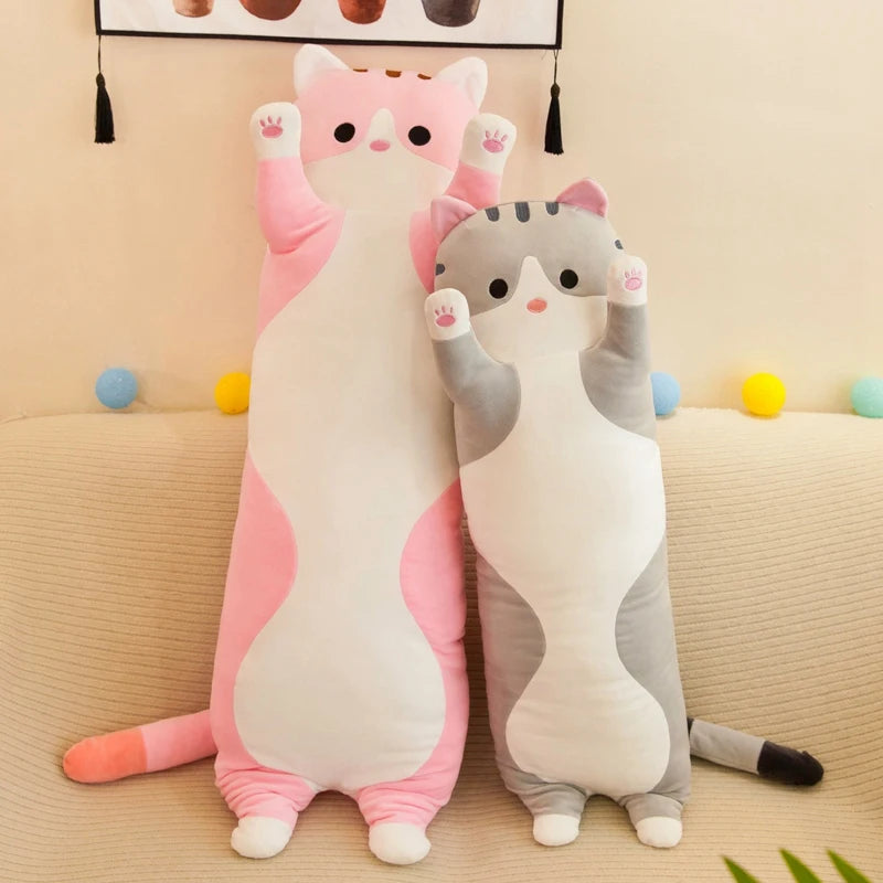 50-130CM Long Cat Plush Toys Cute Animal Cat Creative Long Soft Toys Office Break Nap Sleeping Pillow Stuffed Gift Doll for Kids