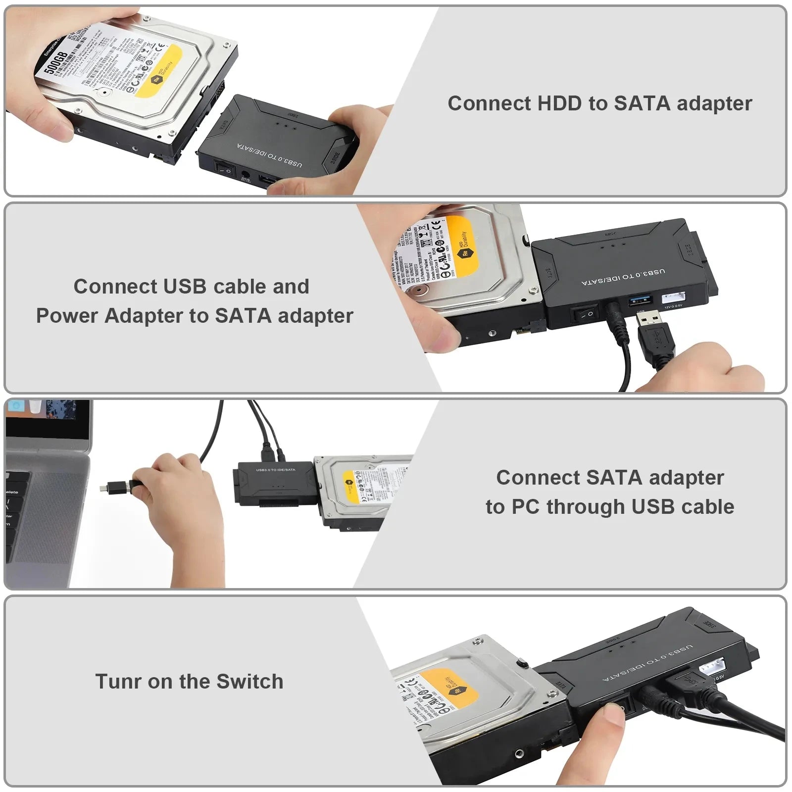 USB 3.0 to SATA IDE Hard Disk Adapter Converter Cable for 3.5 2.5 inch HDD/SSD CD DVD ROM CD-RW 3 in 1USB IDE SATA Adapter