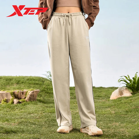 Xtep knitted Trousers For Women 2024 Spring Comfortable Women's Sweatpants Training Soft Sporty Outdoor Bottoms 876128630013