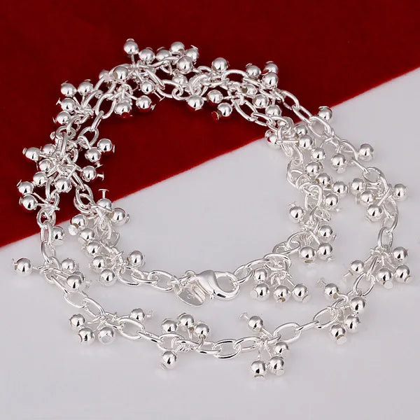 Special offer 925 Sterling Silver beautiful beads bracelets neckalce for women fashion Party wedding accessories jewelry sets