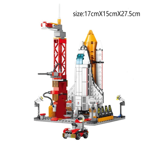 Creative Aviation Manned Rocket Building Blocks Space Astronaut Figure DIY Aerospace Bricks Model Toys for Kids Christmas Gift