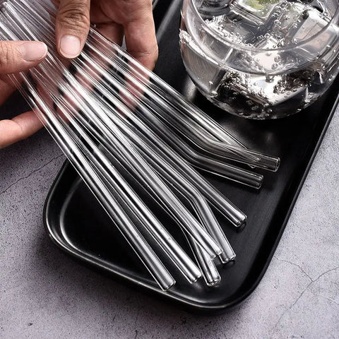 Reusable Glass Straws Clear Glass Drinking Straws 8 Inch 8mm Tubes