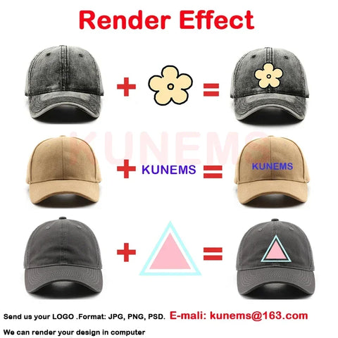 KUNEMS Custom Logo Baseball Cap for Men and Women DIY Design Letter Embroidery Retro Hat Customize Cap Graphic Print Wholesale