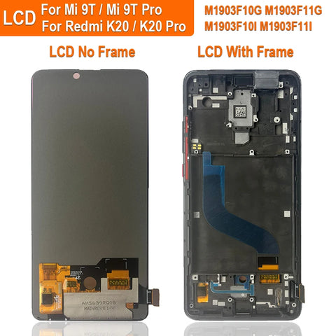 6.39" Super AMOLED LCD For XIAOMI Redmi K20 LCD K20 Pro LCD Display Touch Screen Digitizer Assembly For Mi 9T LCD Mi 9T Pro LCD