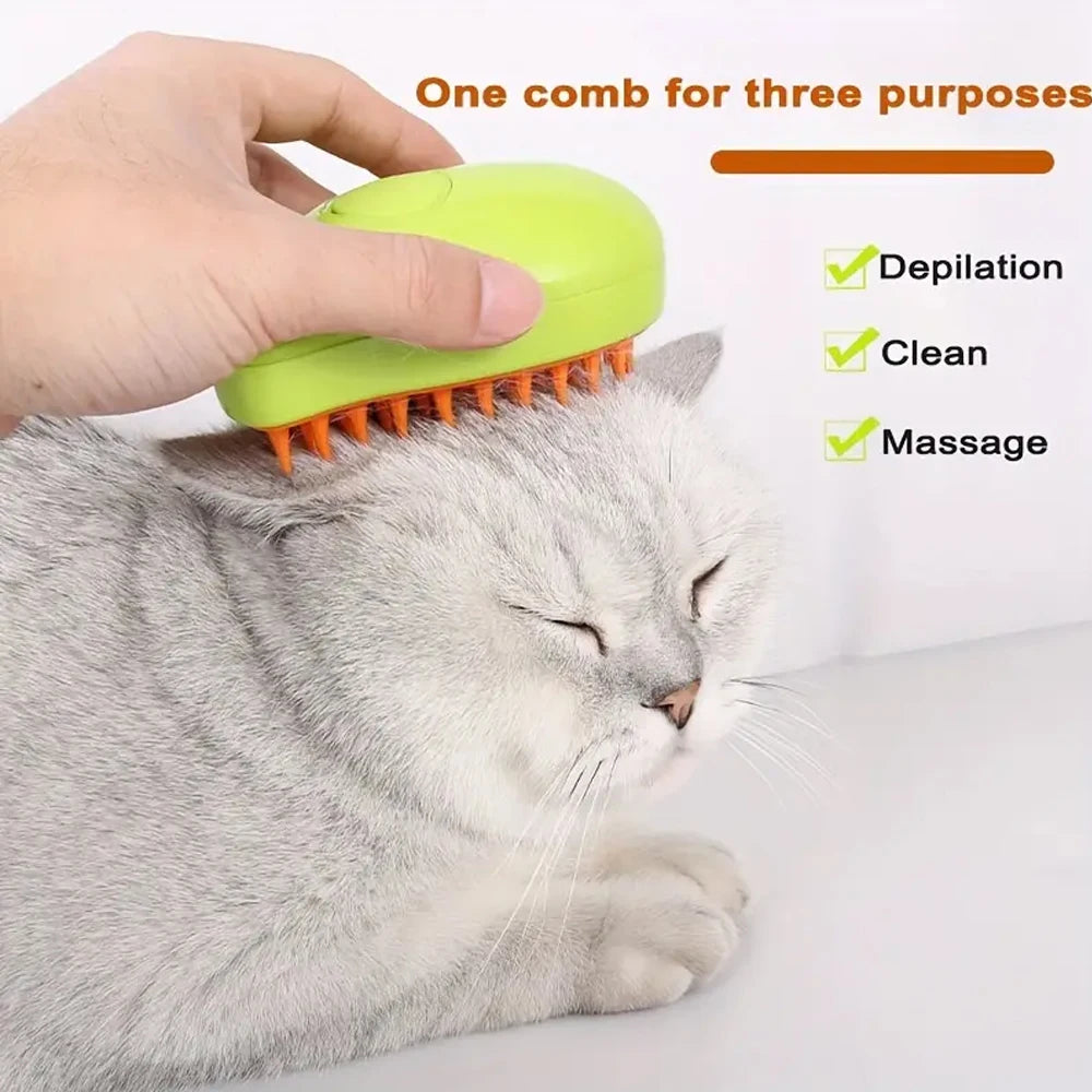 Cat Steamy Brush Dog Massage Comb Built-in Electric Water Spray