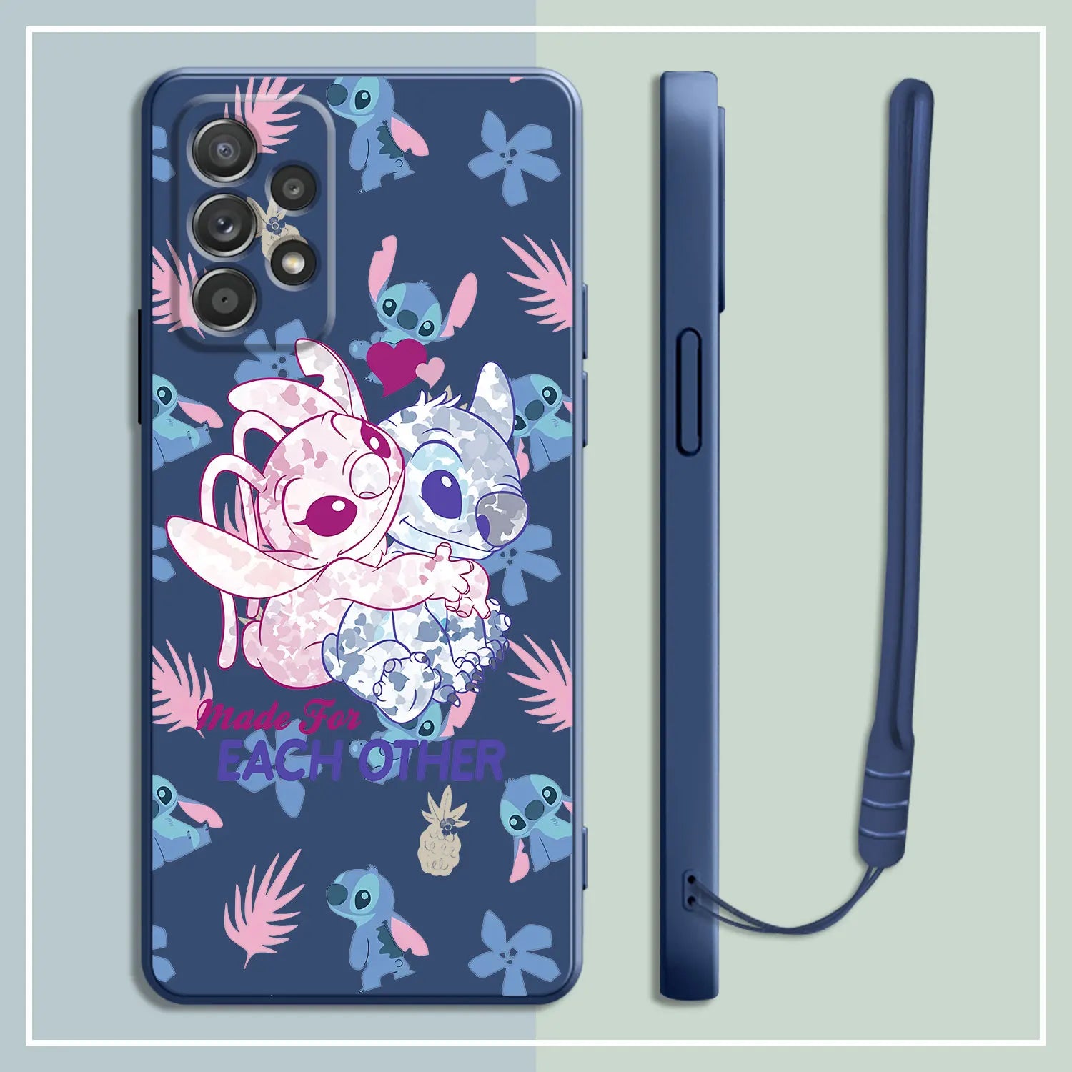 Candy Color Case For Samsung Galaxy A54 A53 A52 A13 A12 A51 A50 A23 A24 A32 A70 A34 A33 A72 Phone Cover Cartoon Disney Stitch