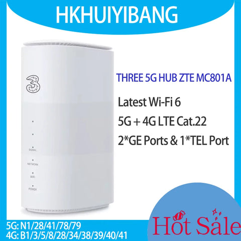 Unlocked ZTE MC801A WiFi 6 3.8Gbps 5G Wireless Router 4G LTE Cat22 Dual-Band Mobile Hotspot RJ11 5G Sim Card Gigabit Home Router