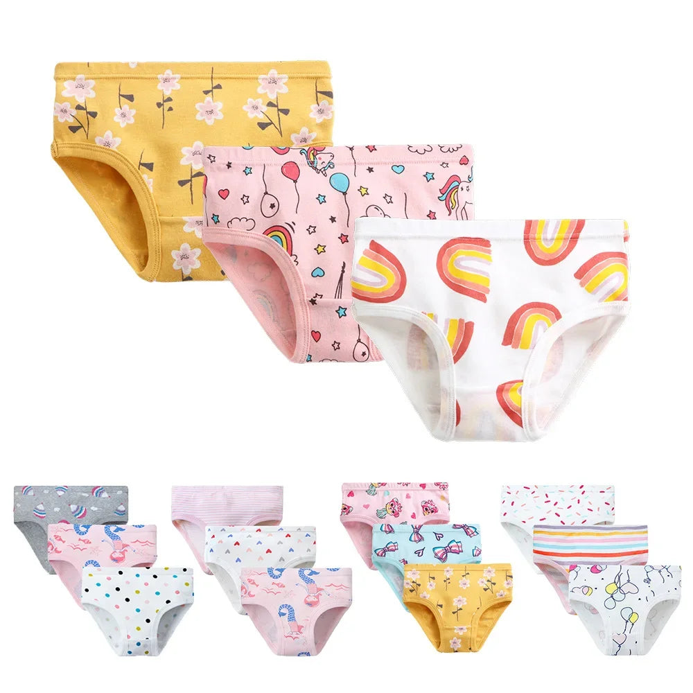 2-7 Years Girls Panties 3pcs