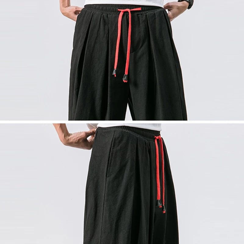 Mens Casual Harem Pants Hip Hop Elastic