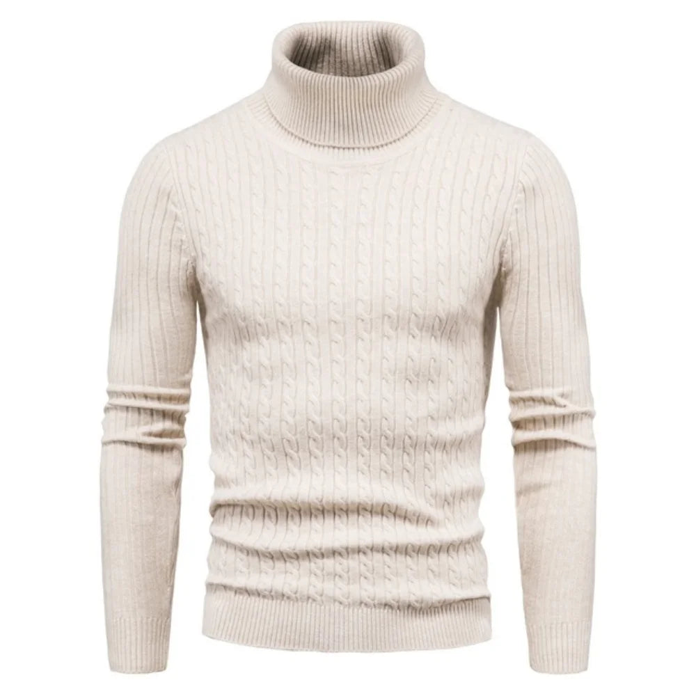 Solid Color Men's Sweater Slim Pullover Men Knitted Sweaters Bottoming Shirt