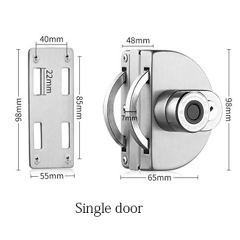 Electronic Lock Fingerprint Glass Door Lock Bluetooth Unlocking