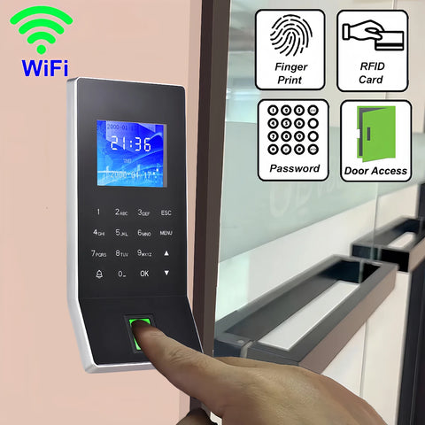 WiFi TCP/IP Biometric Fingerprint Door Lock Access Control System Finger and Card Time and Attendance