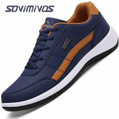 Leather Men Shoes Sneakers Trend Casual Shoe Italian Breathable Leisure Male Sneakers Non-slip Footwear Men Vulcanized Shoes