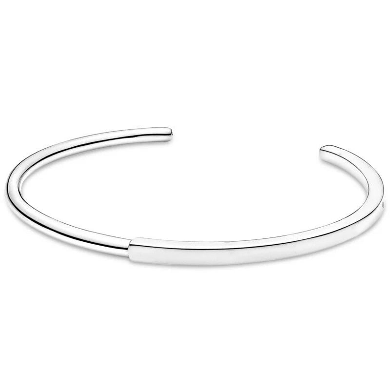 Crystal Open Bracelet 925 Sterling Silver New Classic Series I-D Bracelet Simple Open Bracelet fit Original Charm Beads DIY