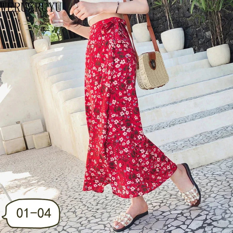 Women Casual Chiffon Tie-Waist Skirts