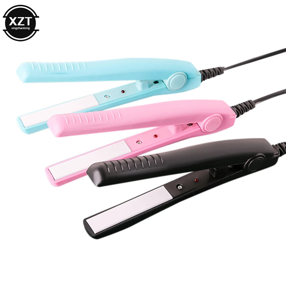 2 in 1 Portable Mini Hair Straightener Curling Iron Ceramic Straightening Styling Tools Curling And Straightened Dual-use Splint