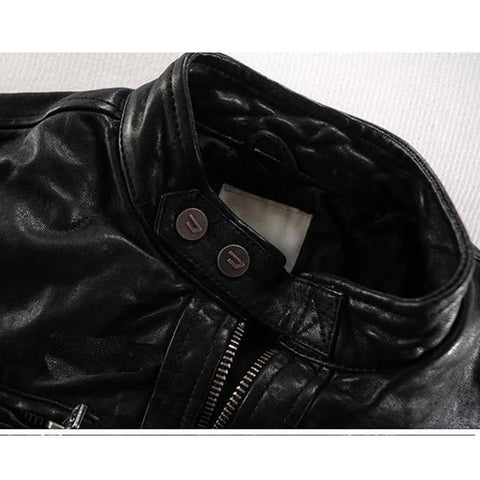 High quality luxury brand 100% Men's Genuine Leather Jacket Men