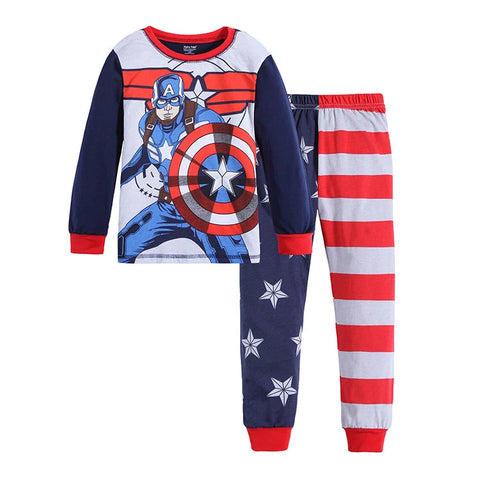 Free shipping Children's Pyjamas Spiderman Set The Hulk Collection Kids Set Boys Girls Cartoon Long Sleeve Sleepwear 2-7T