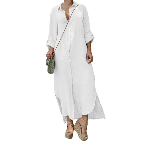 Autumn Oversize Vestido Shirt Dress Female Loose White Black Skirt