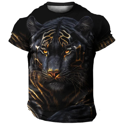 Men's T-Shirt 3D Tiger Print T Shirt Streetwear Quick Dry Fashion