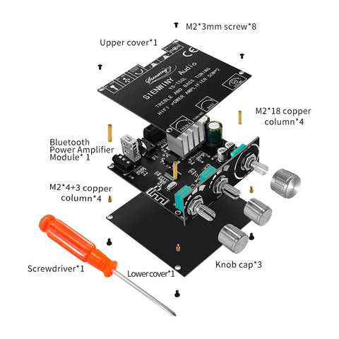 Bluetooth Amplifier HiFi Channel 2.0 Active Speakers