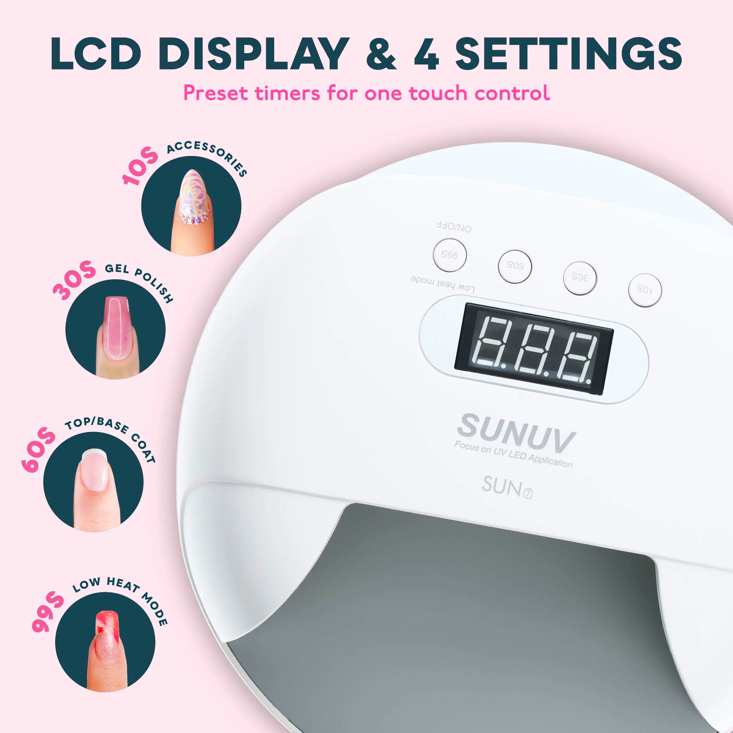 SUNUV Nail lamp SUN7 UV LED Nail Lamp Dryer Big Power Fast Curing Nail Gel Professional Nail Dryers UV Gel Drying Tools Machine