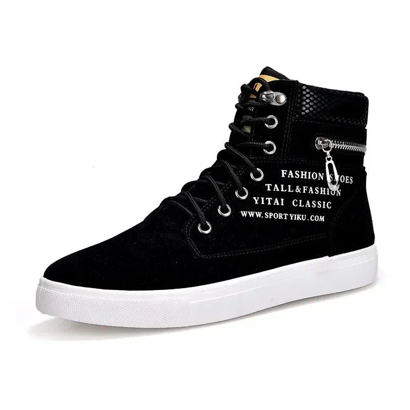 Men Vulcanized Shoes  British Style High Top Casual Sneakers Men Canvas Shoes Man Sports Skateboarding Shoes Fashion Male