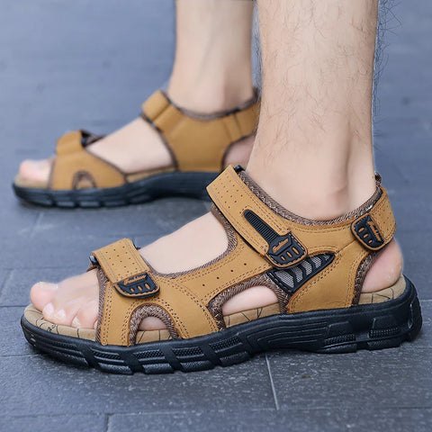 Genuine leather men sandals